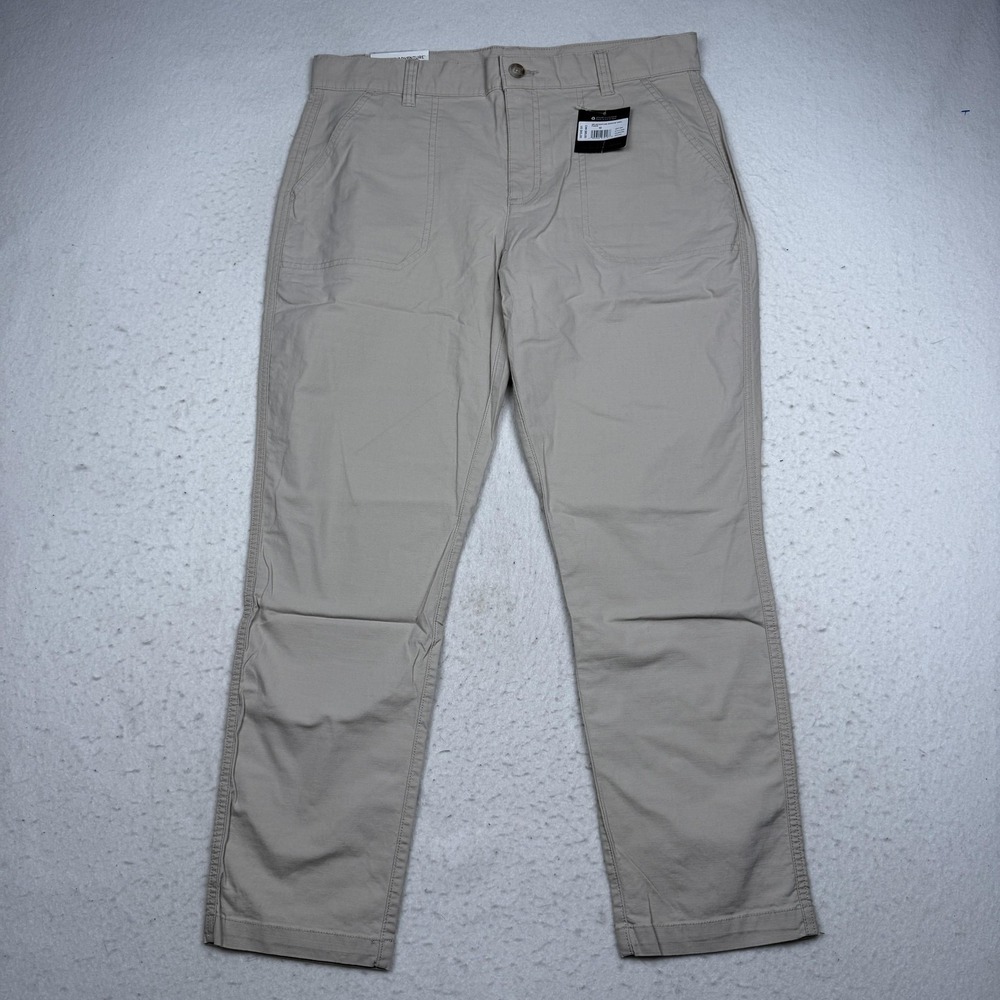 Eddie Bauer Pants Womens 10 Beige WR Adventure Ripstop Ankle High Rise Travel
